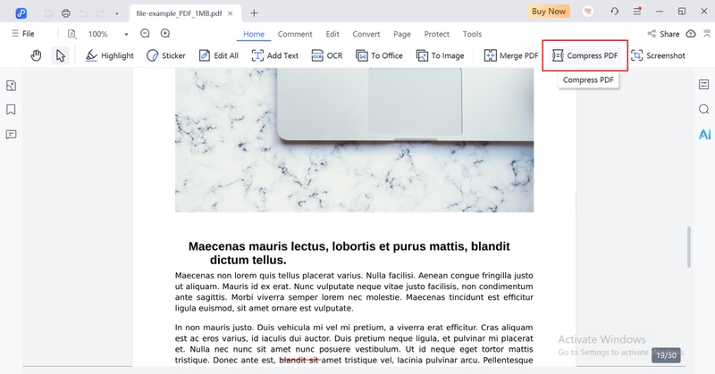 choose compress pdf