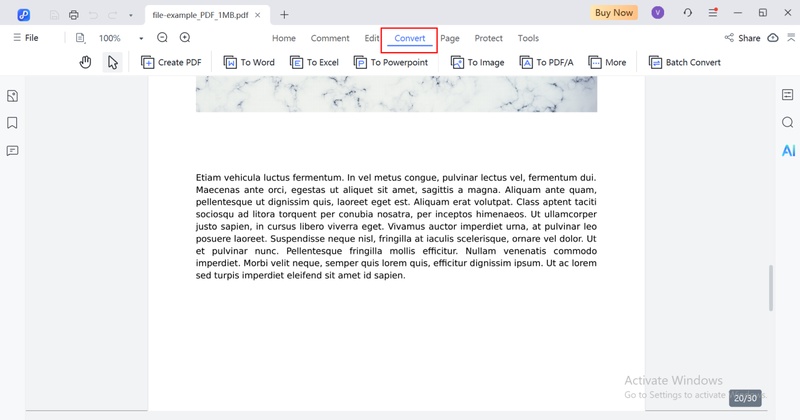 choose convert feature