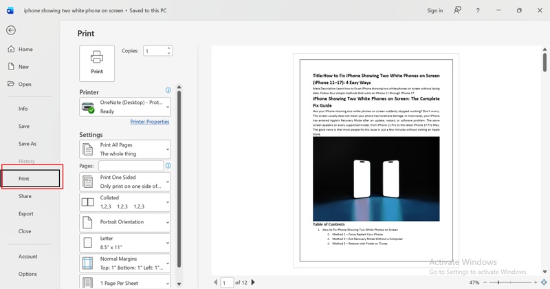 click file > print 2