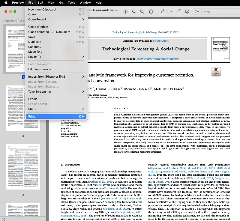 click file > print