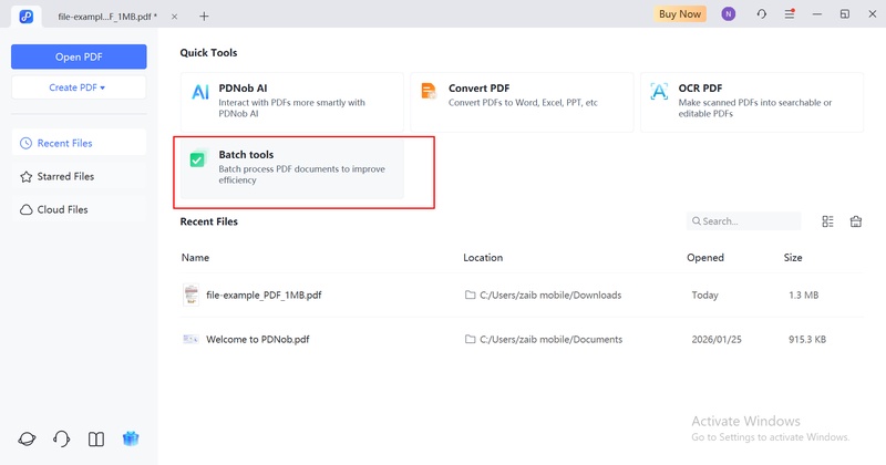 click on batch process