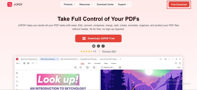 click on the jopdf download button