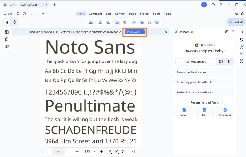 click to ocr file