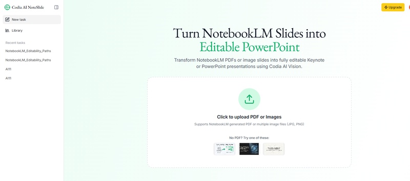 codia ai noteslide page