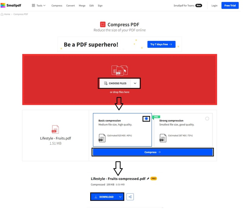 compress pdf with smallpdf