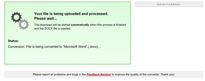 conversion process in online2pdf