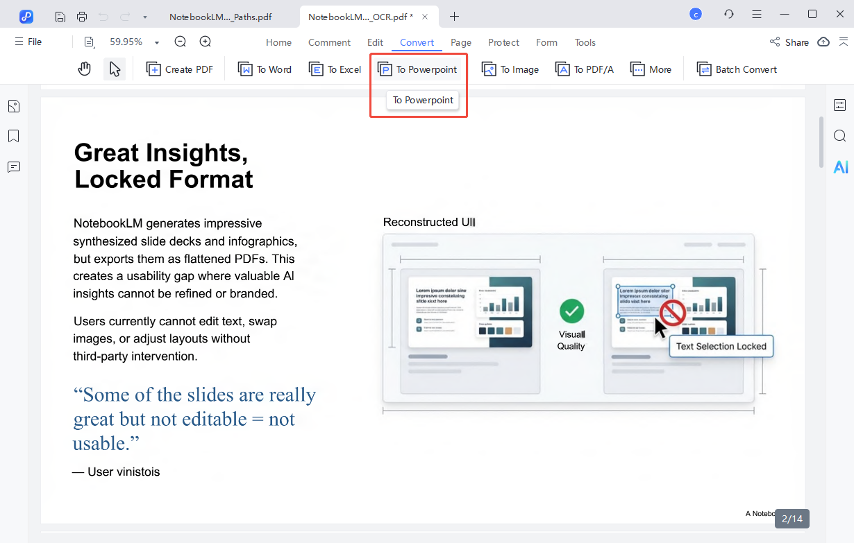 convert notebooklm pdf slides to editable powerpoint