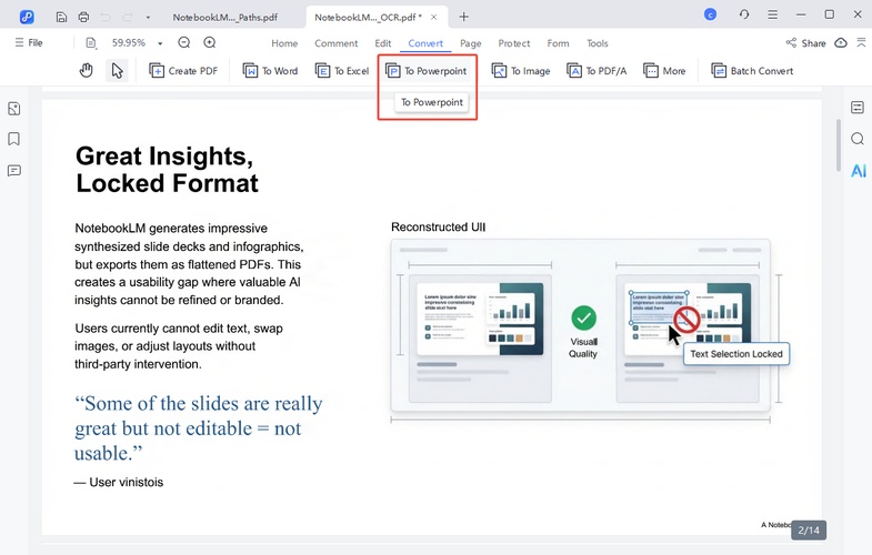 convertir presentaciones de notebooklm en powerpoint editable en pdnob