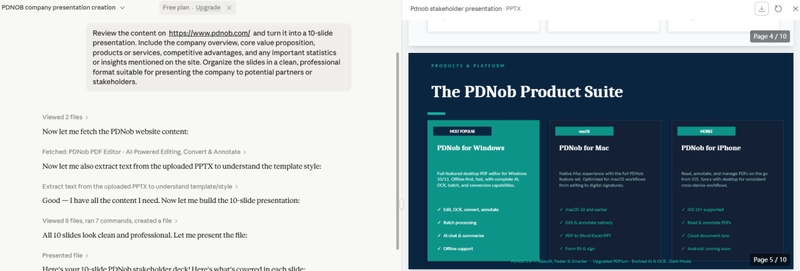 create presentations from website content with ai.