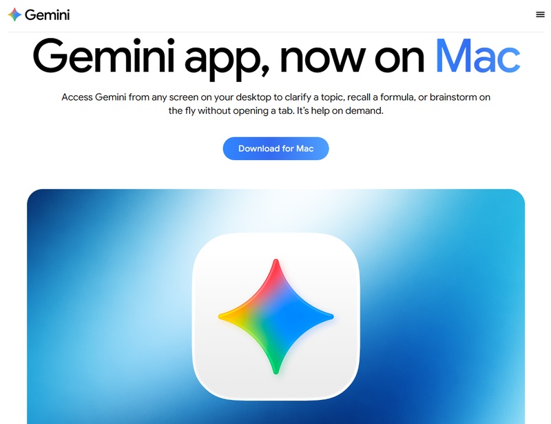 download and use google gemini mac app