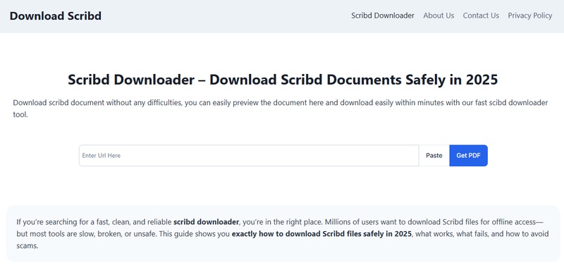 interfaz de downloadScribd