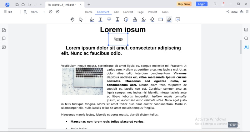 drag the signature to the correct place