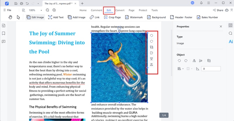edit existing images in a pdf