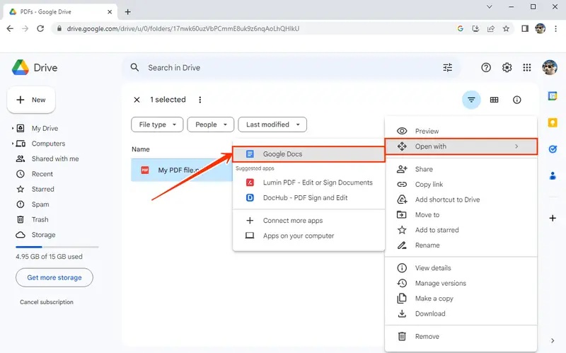 edit pdf with google docs