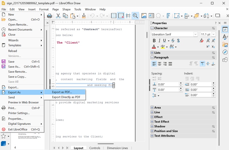 edit pdf with libreoffice draw