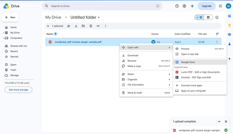 edit read only pdf by converting pdf to google doc