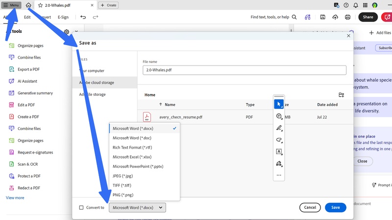 export to word