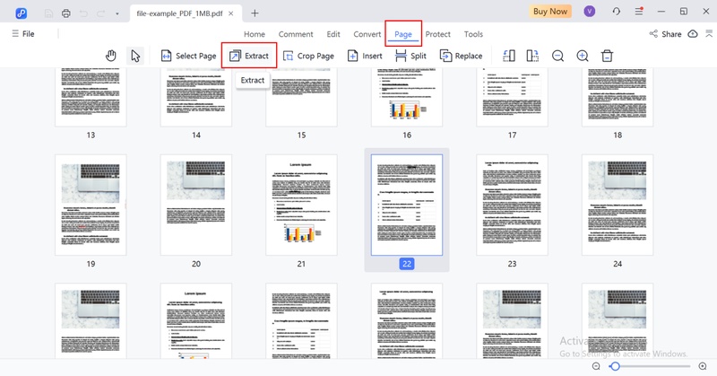 extract pages using pdnob pdf editor