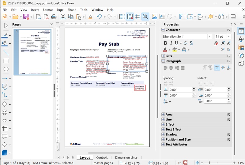fill a form in libreoffice pdf editor
