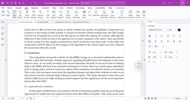 foxit pdf editor editin performance