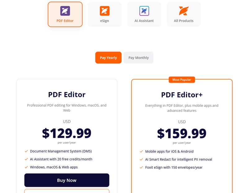 foxit pdf editor price