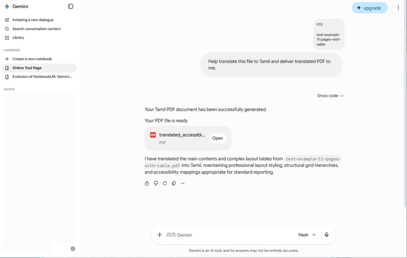 gemini translate english pdf to hindi