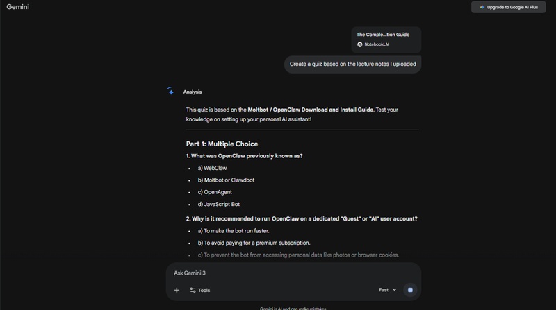generate content from notebook