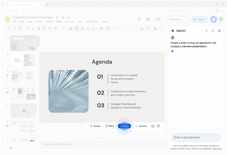 nano banana pro generates slides