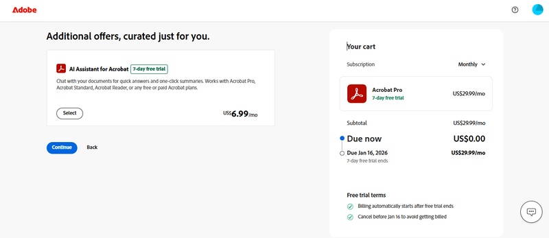 get adobe acrobat pro free trial