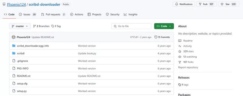 herramienta GitHub Scribd-dl