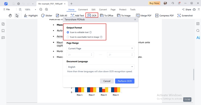 go to the ocr feature