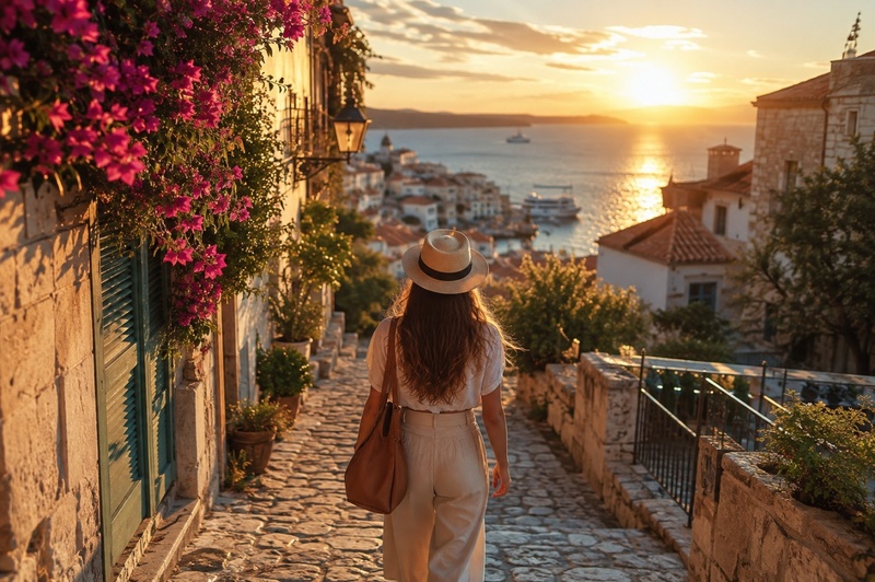 golden hour travel/lifestyle photo