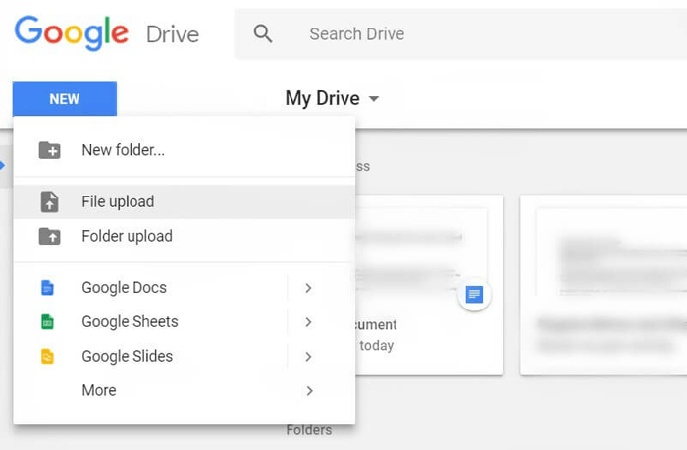 google drive file upload