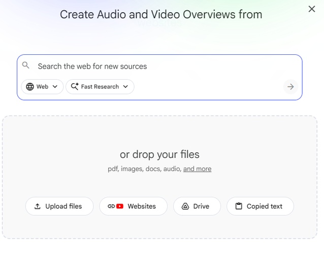google notebooklm upload