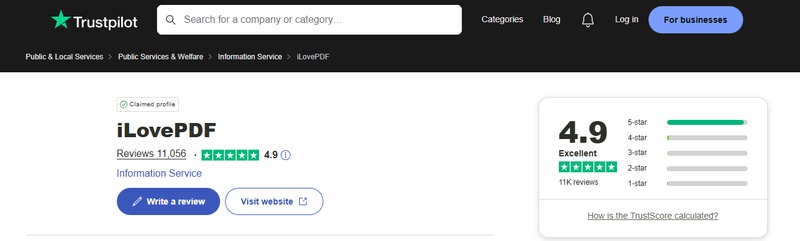 ilovepdf trustpilot review