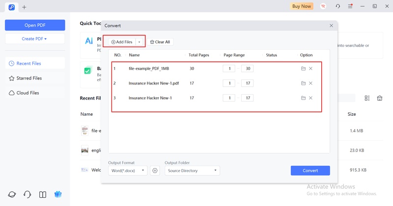 import your multi page pdf file