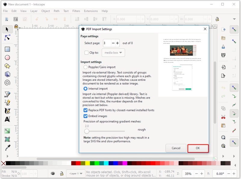 inkscape as an alternative to libreoffice pdf editor