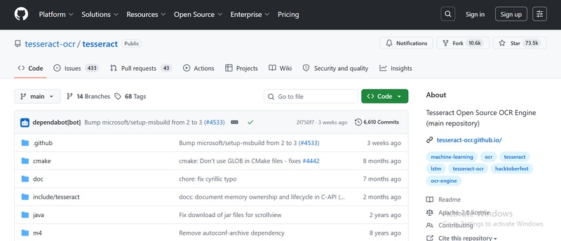 install tesseract ocr