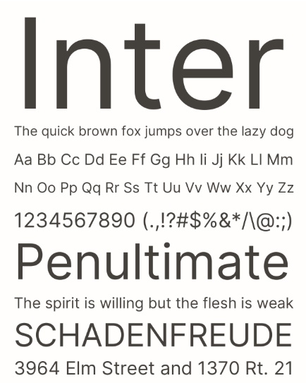 inter font style