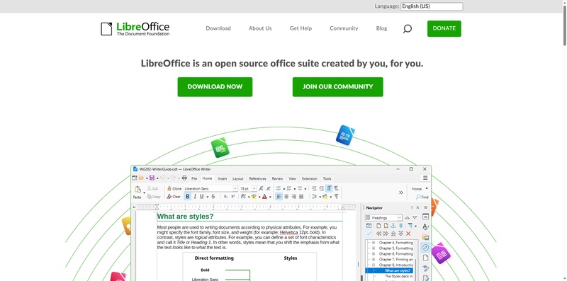 libreoffice office suite homepage