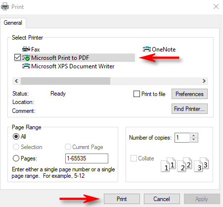 microsoft print to pdf