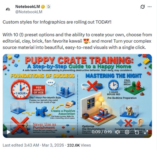 notebooklm custom infographic styles update