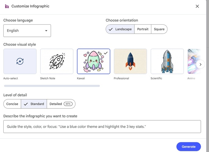 notebooklm infographic styles