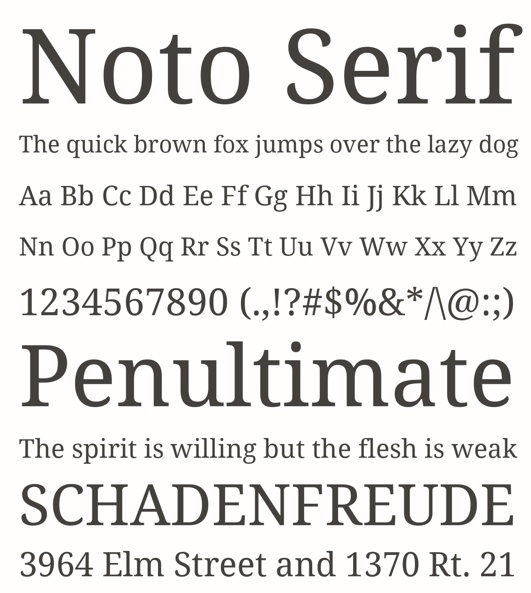 noto serif font style