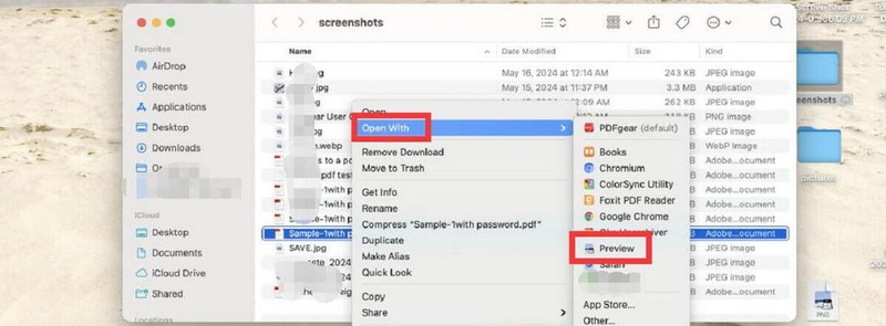 open a pdf file with preview
