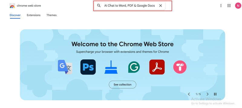 open chrome web store
