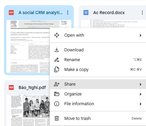 open file share option