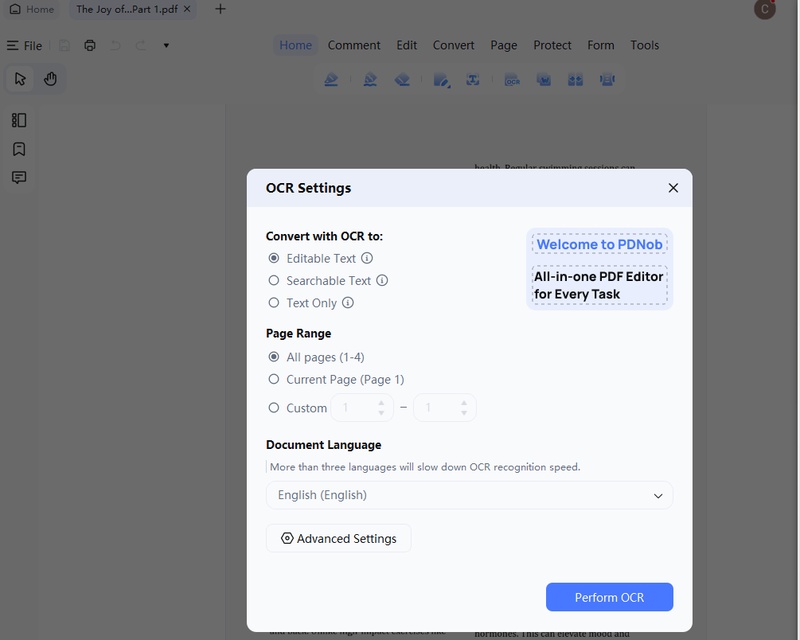 open pdnob and use the ocr tool