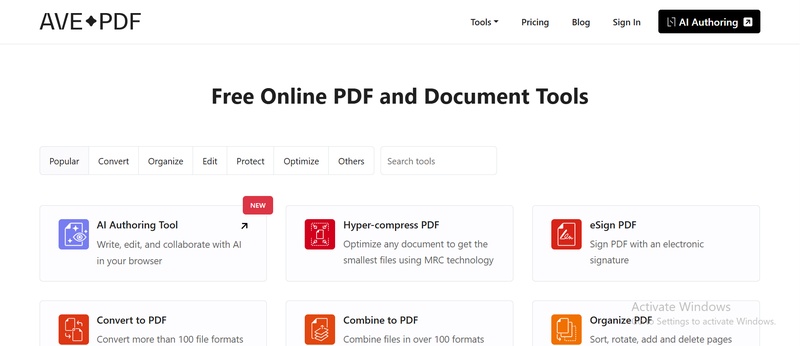 open the avepdf cleanup tool