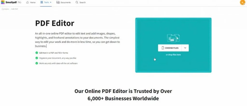 open the edit pdf tool